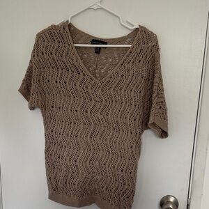 Dana Buchman Tan V-Neck Sweater